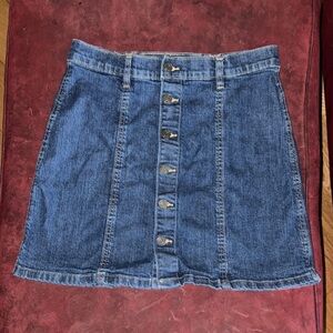 Gap Vintage Cotton Denim Button-Front Skirt Y2K Mini Millennial Fall casual